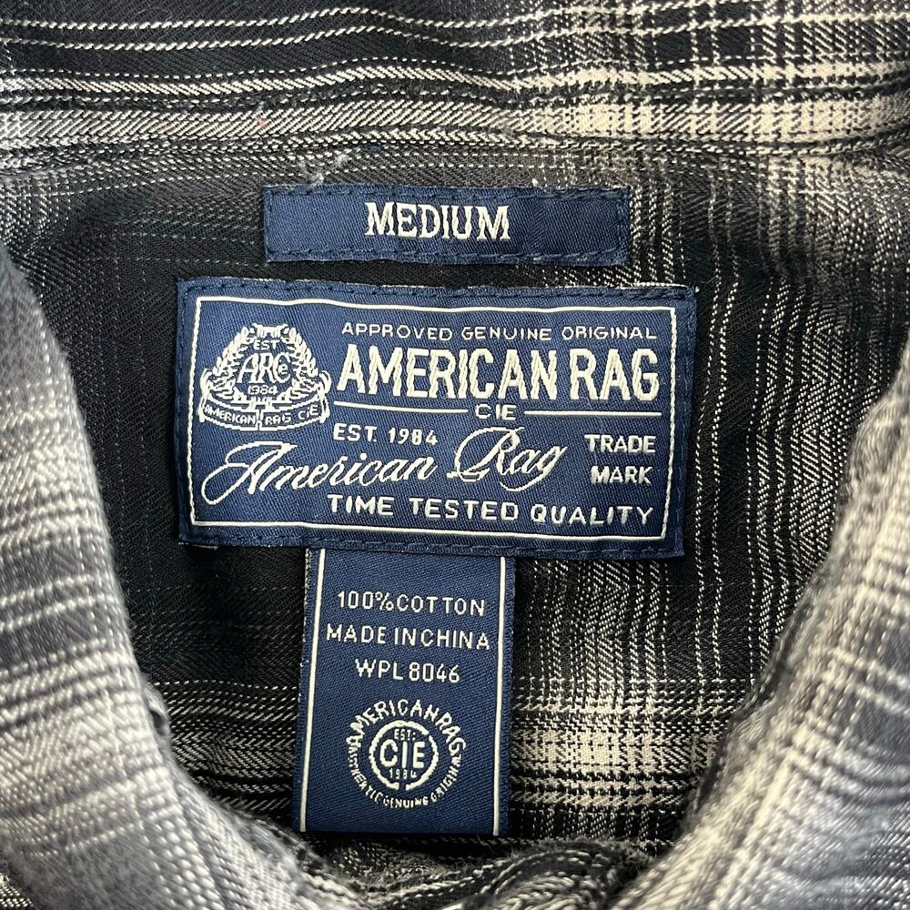 American Rag Long Sleeve Snap Front Plaid Lightweight Casual Button Down Shirt - Picture 3 of 8